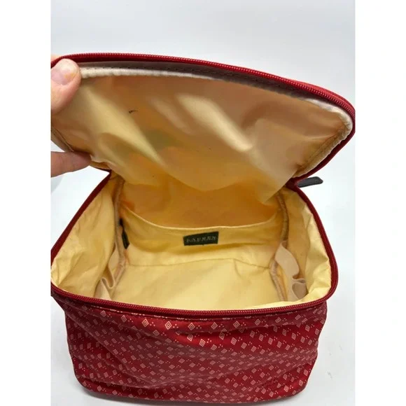 Vtg LAUREN by Ralph Lauren Toiletry Cosmetic Travel Bag 9.5" x 7" x 6.5" VGUC - Picture 8 of 13